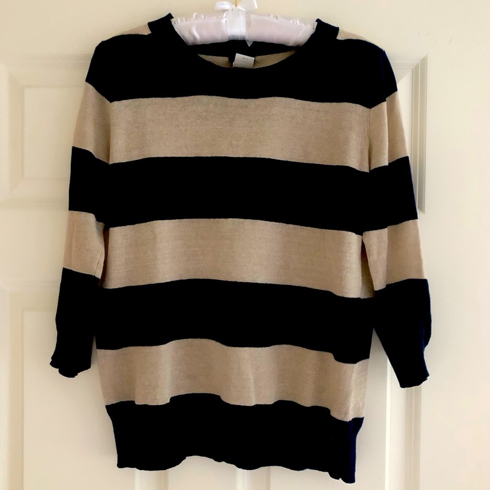 JCrew linen 3/4 sleeve top